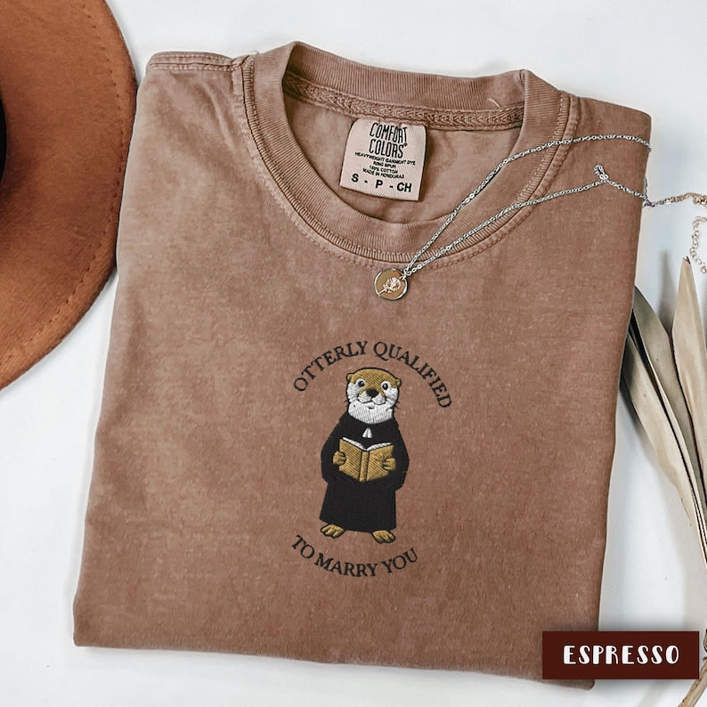 Embroidered Wedding Officiant Otter Shirt, Comfort Colors® Officiant Gift, Officiant Thank You Gifts, Marriage Organizer Minister Tshirt