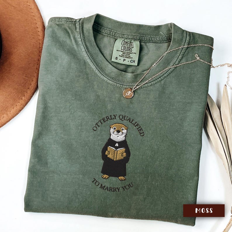 Embroidered Wedding Officiant Otter Shirt, Comfort Colors® Officiant Gift, Officiant Thank You Gifts, Marriage Organizer Minister Tshirt