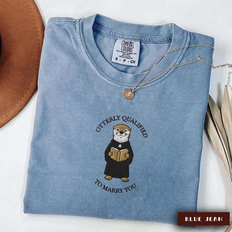 Embroidered Wedding Officiant Otter Shirt, Comfort Colors® Officiant Gift, Officiant Thank You Gifts, Marriage Organizer Minister Tshirt