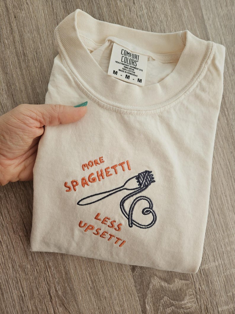 Mom Spaghetti Shirt, Embroidery Pasta shirt, Funny Silly T-shirt, Cooking Lover Shirt, Italian Mama Shirt, Chef Gift, Humor Grandma Shirt,