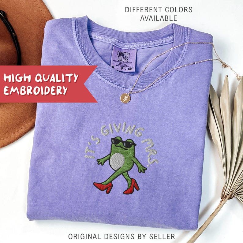 Embroidered Frog Bride Comfort Colors Shirt, Funny Gift for Bride - B-12-Center