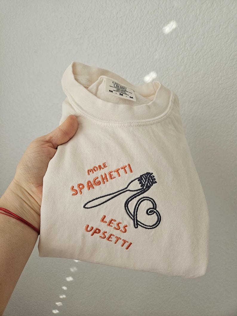 Mom Spaghetti Shirt, Embroidery Pasta shirt, Funny Silly T-shirt, Cooking Lover Shirt, Italian Mama Shirt, Chef Gift, Humor Grandma Shirt,