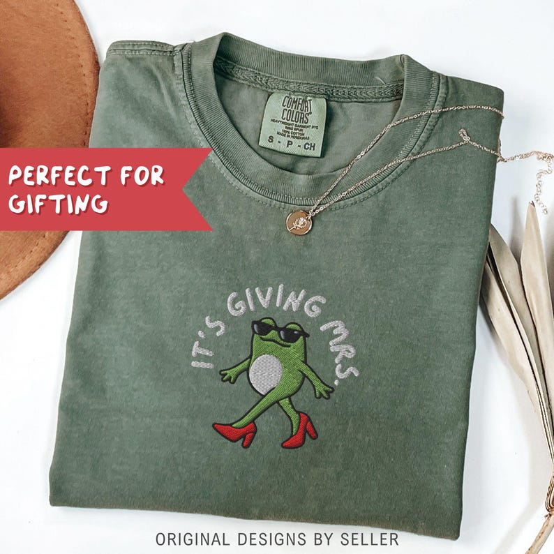 Embroidered Frog Bride Comfort Colors Shirt, Funny Gift for Bride - B-12-Center