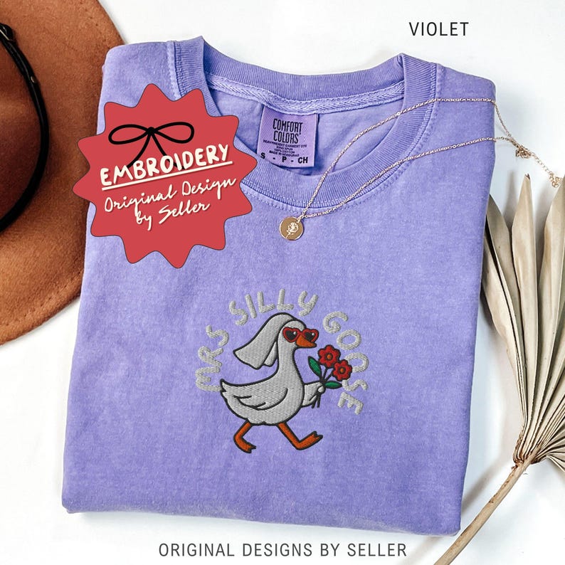Embroidered Comfort Colors Silly Goose Bride Shirt, Gift for Bride