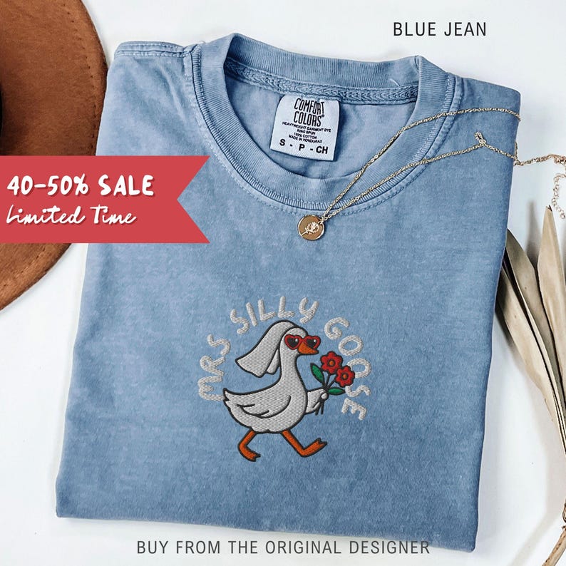 Embroidered Comfort Colors Silly Goose Bride Shirt, Gift for Bride