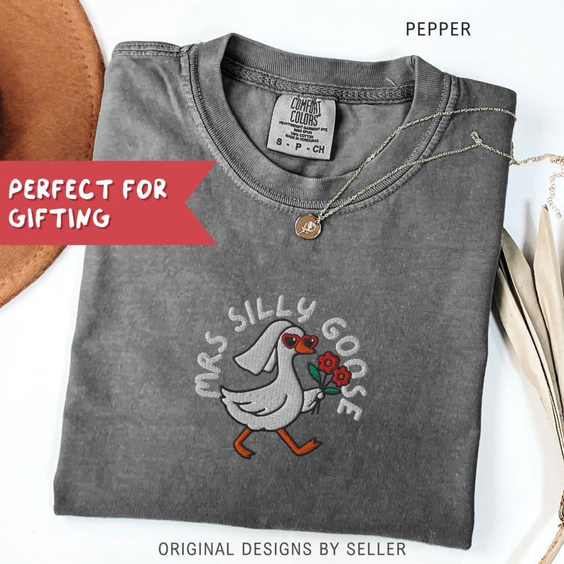 Embroidered Comfort Colors Silly Goose Bride Shirt, Gift for Bride