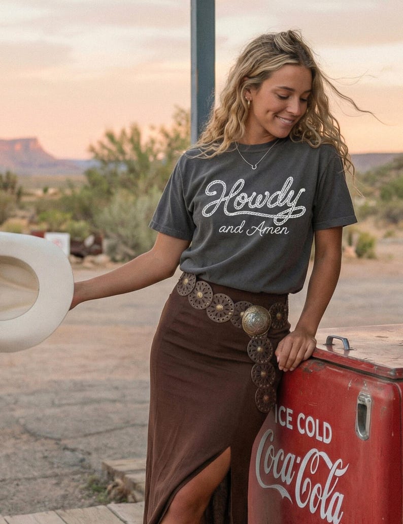 Christian Western Tshirt Faith Graphic Casual Tee Howdy Shirt Country Religious Rustic Cowgirl Style Gift for Horse Girl