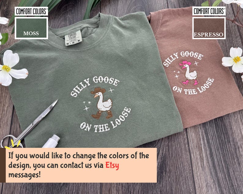 Embroidered Mama Goose T-shirt, Comfort Colors Goose Shirt, Cute Goose Sweatshirt, Trendy Gift for Mom, Animal T-shirt, Mother's Day Gift