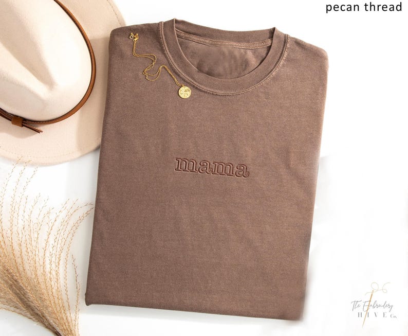 Embroidered Mama Shirt, Christmas Gift for Mom Shirt New Mom Mommy Birthday Gift, Mother's Day Gift for Mom, Gigi, Nana, T-Shirt, Women 195