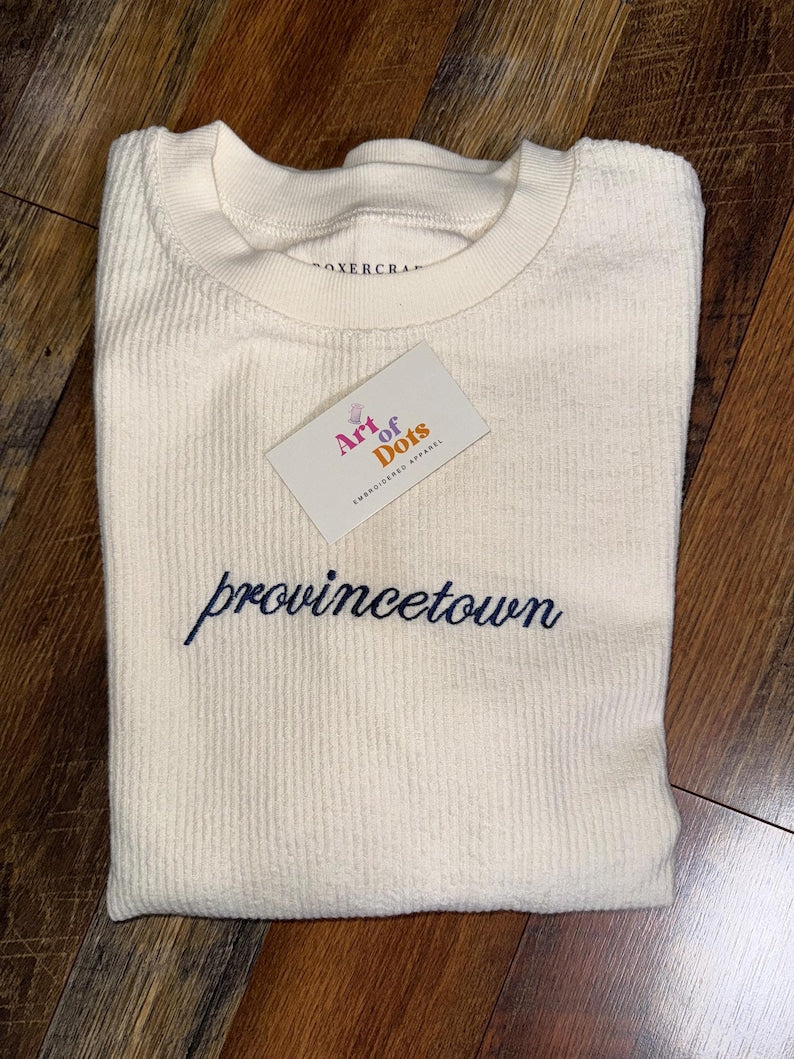 Custom Embroidered Waffle Knit Corded Crewneck Sweatshirt