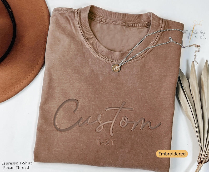 Custom Embroidered T-shirt Custom Embroidered Shirt Embroidered Custom Shirt Personalized Shirt Custom Business Shirt Christmas Gift X50