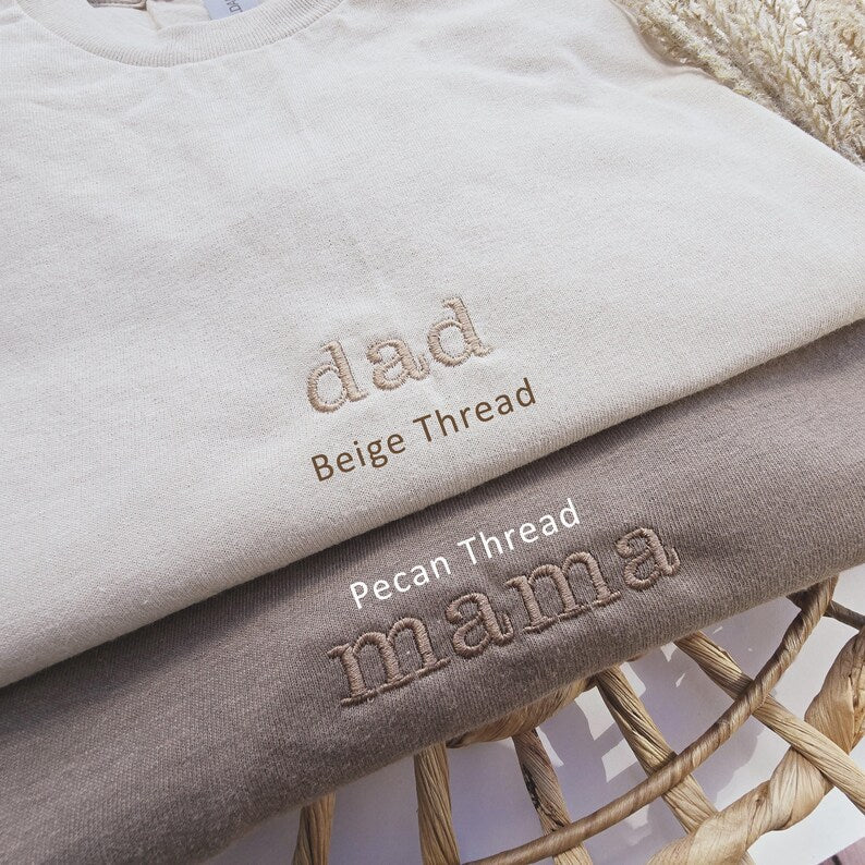 Embroidered Mama Shirt, Christmas Gift for Mom Shirt New Mom Mommy Birthday Gift, Mother's Day Gift for Mom, Gigi, Nana, T-Shirt, Women 195