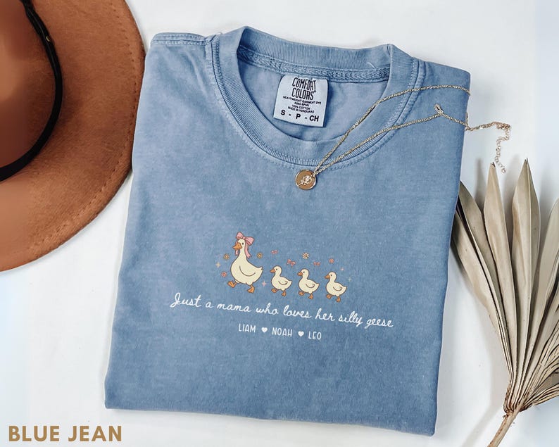 Custom Mama Goose Shirt, Comfort Colors® Silly Goose Mom Tee, Personalized Mother Shirt with Kids Names, Funny Mothers Day Gift, Boy Mom