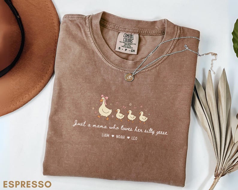 Custom Mama Goose Shirt, Comfort Colors® Silly Goose Mom Tee, Personalized Mother Shirt with Kids Names, Funny Mothers Day Gift, Boy Mom