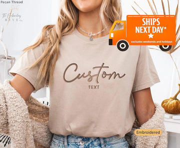Custom Embroidered T-shirt Custom Embroidered Shirt Embroidered Custom Shirt Personalized Shirt Custom Business Shirt Christmas Gift X50
