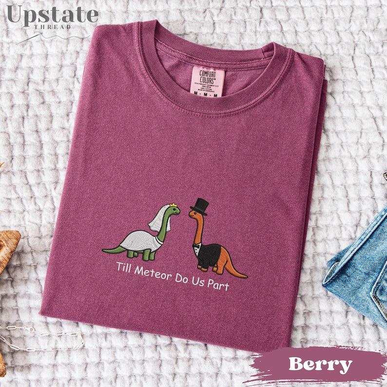 Embroidered Till Meteor Do Us Part T-shirt, Comfort Colors Bride And Groom Newlywed Gift, Wedding Weekend Honeymoon Tee, Til Death Married