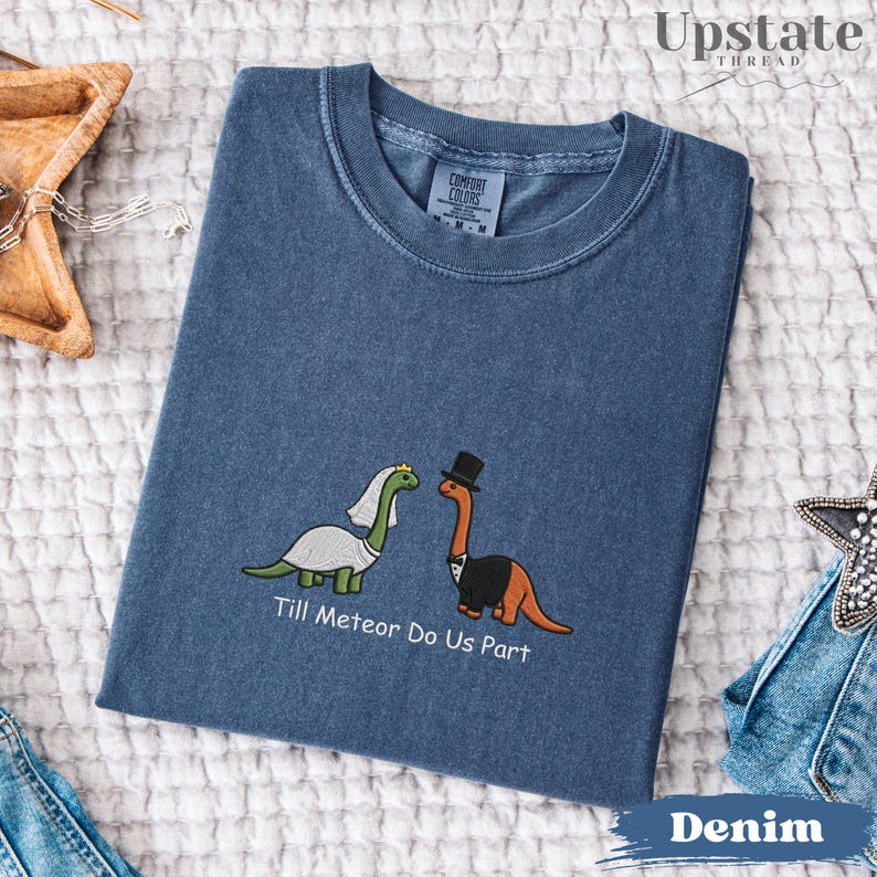 Embroidered Till Meteor Do Us Part T-shirt, Comfort Colors Bride And Groom Newlywed Gift, Wedding Weekend Honeymoon Tee, Til Death Married