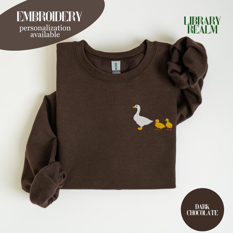 Embroidered Goose Mama Pocket Design, Custom Chick Count (1,2 or 3), Gift For Mama, Comfort Colors Shirts, Gildan 18000 Sweatshirts