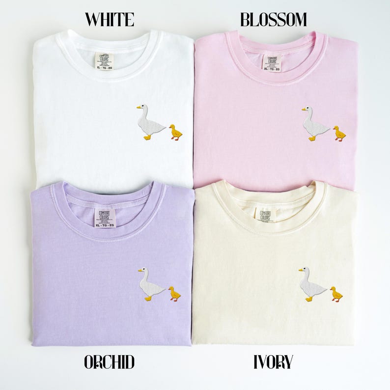 Embroidered Goose Mama Pocket Design, Custom Chick Count (1,2 or 3), Gift For Mama, Comfort Colors Shirts, Gildan 18000 Sweatshirts
