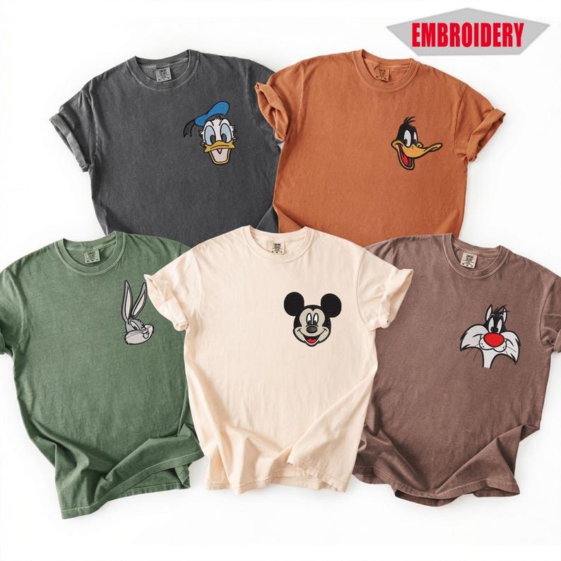 Custom Embroidered Pepe Le Pew and Penelope Shirt, Anniversary Matching Valentine Couple Tee