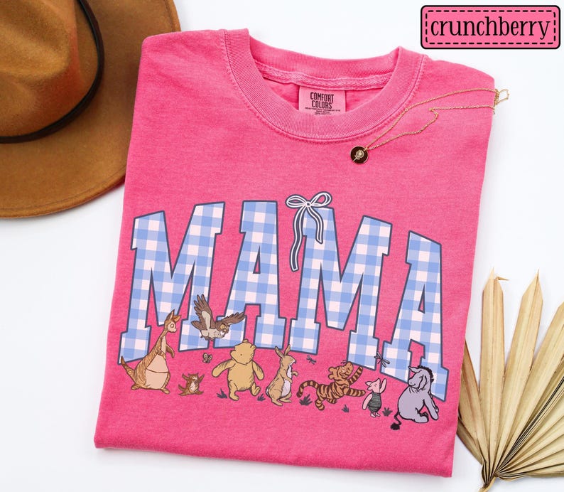 Mama Bear Comfort Colors Shirt • Mama Gingham Tees • Mom To Be Gifts • Mother's Day Mama Gift • Cute Mom Tshirt • Coquette Mama T-shirt