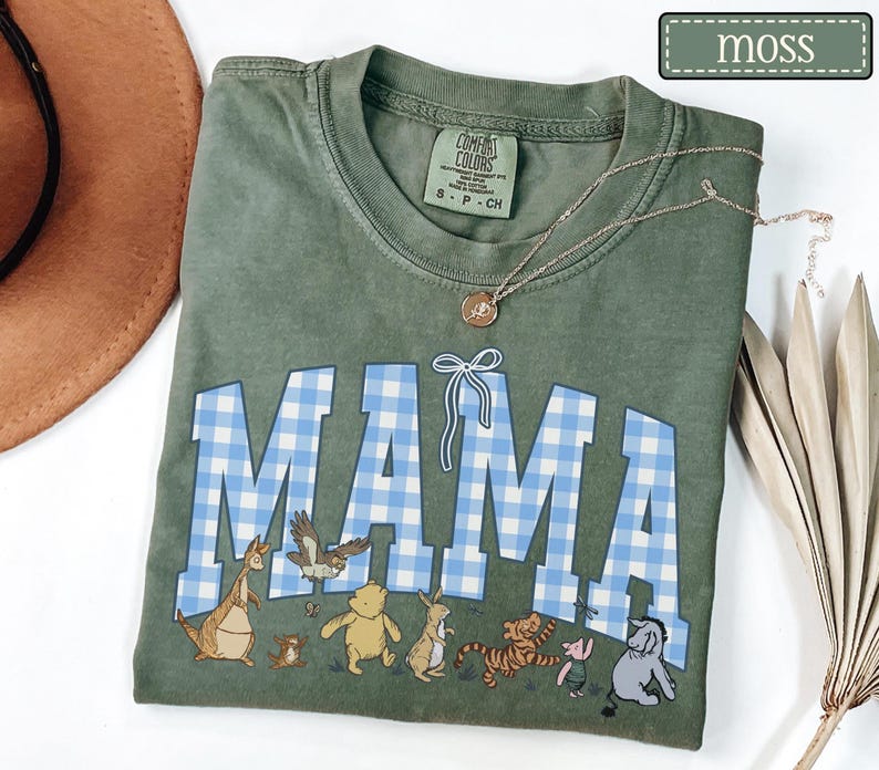 Mama Bear Comfort Colors Shirt • Mama Gingham Tees • Mom To Be Gifts • Mother's Day Mama Gift • Cute Mom Tshirt • Coquette Mama T-shirt
