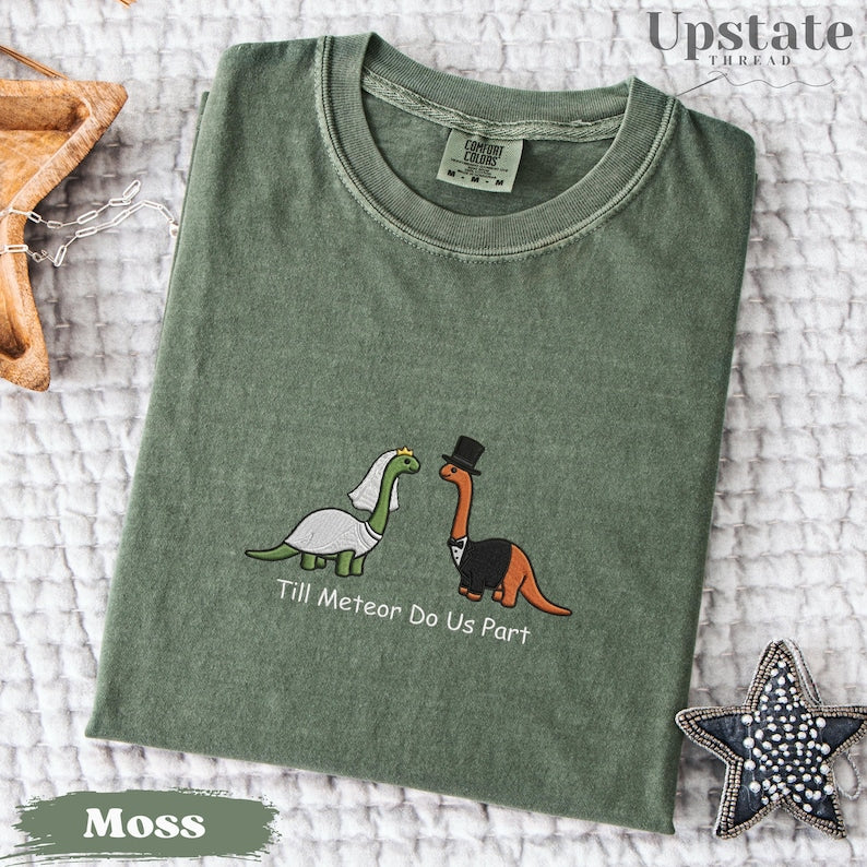 Embroidered Till Meteor Do Us Part T-shirt, Comfort Colors Bride And Groom Newlywed Gift, Wedding Weekend Honeymoon Tee, Til Death Married