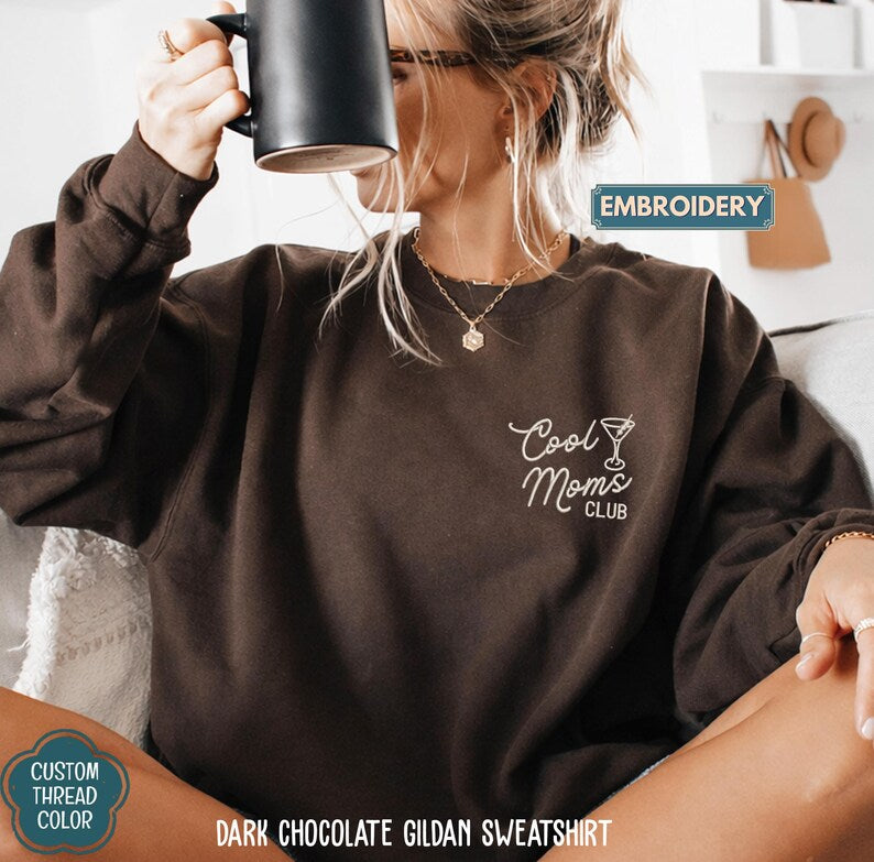 Cool Moms Club Comfort Colors® Shirt, Trendy Mama Mother’s Day Gift, Custom Embroidery