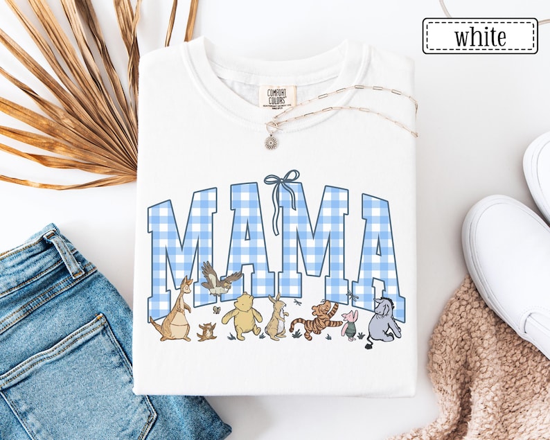 Mama Bear Comfort Colors Shirt • Mama Gingham Tees • Mom To Be Gifts • Mother's Day Mama Gift • Cute Mom Tshirt • Coquette Mama T-shirt