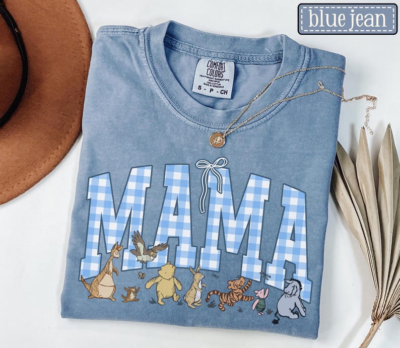 Mama Bear Comfort Colors Shirt • Mama Gingham Tees • Mom To Be Gifts • Mother's Day Mama Gift • Cute Mom Tshirt • Coquette Mama T-shirt
