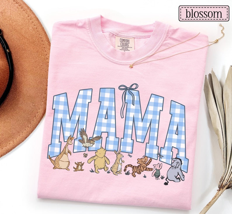Mama Bear Comfort Colors Shirt • Mama Gingham Tees • Mom To Be Gifts • Mother's Day Mama Gift • Cute Mom Tshirt • Coquette Mama T-shirt