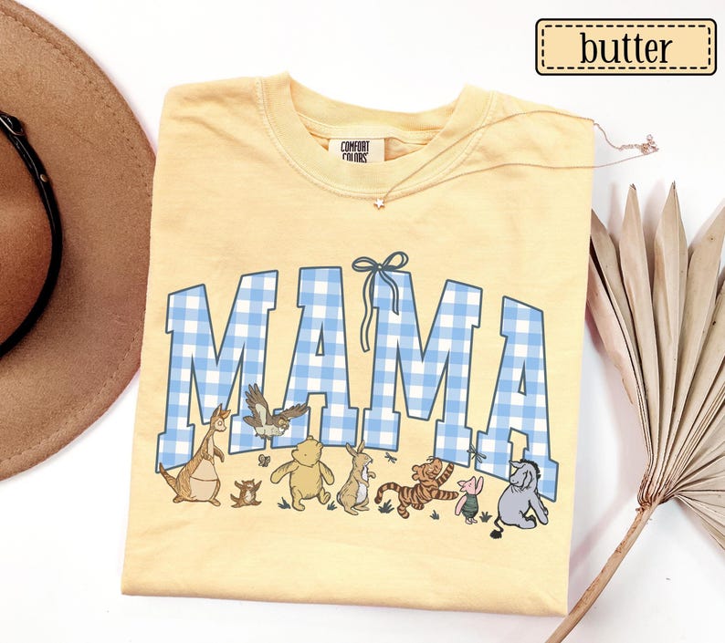 Mama Bear Comfort Colors Shirt • Mama Gingham Tees • Mom To Be Gifts • Mother's Day Mama Gift • Cute Mom Tshirt • Coquette Mama T-shirt