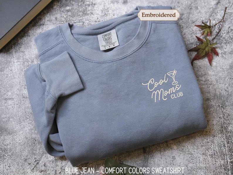 Cool Moms Club Comfort Colors® Shirt, Trendy Mama Mother’s Day Gift, Custom Embroidery