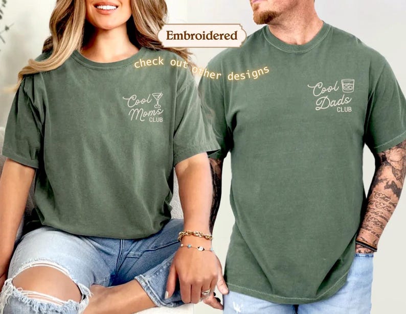 Cool Moms Club Comfort Colors® Shirt, Trendy Mama Mother’s Day Gift, Custom Embroidery