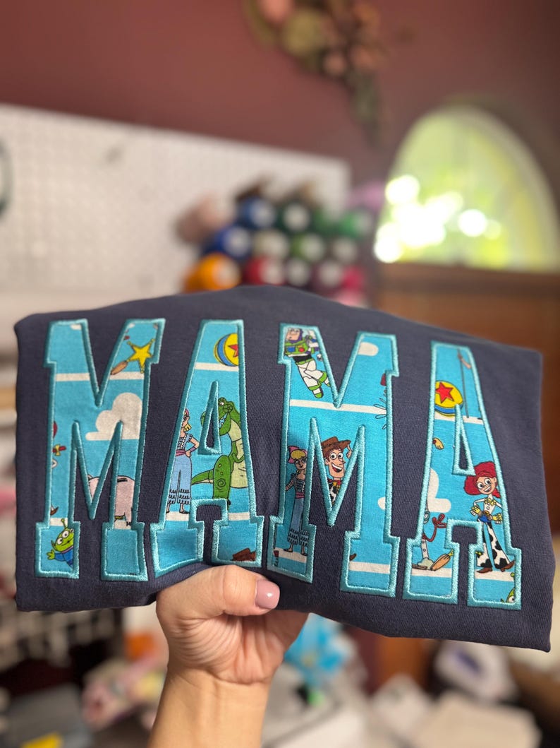 Toy Story Mama Sweatshirt, Custom Embroidered Mama Shirt, Applique Mama Crewneck, Disney Inspired Mom Shirt