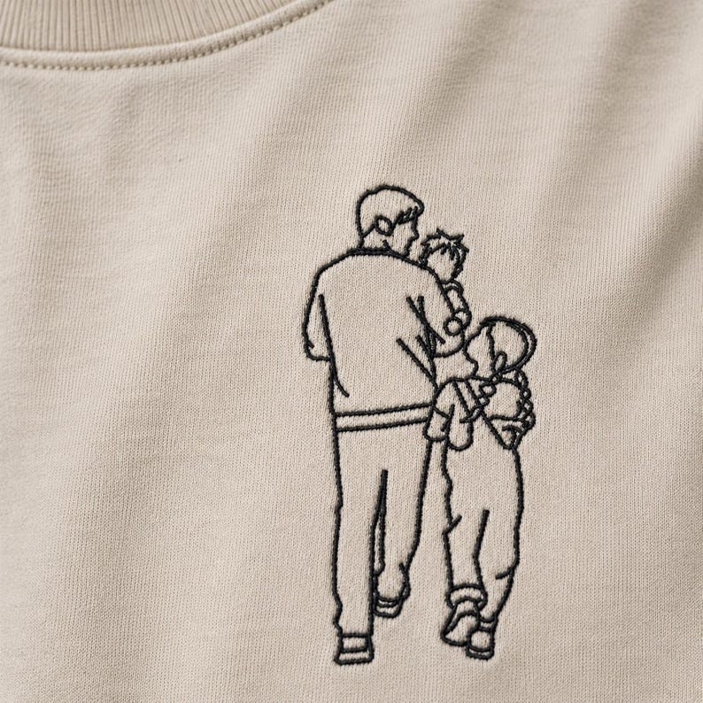 Embroidered Dad Portrait Shirt, Dad Shirt With Photo, Dad Tee, Custom Fathers Day Shirts With Pictures, Personalized New Dad Gifts