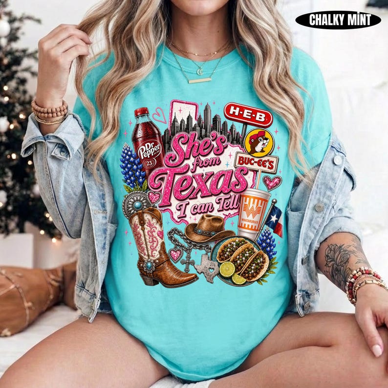 Comfort Colors® She's From Texas I Can Tell Shirt | Texas Native Southern Charm Cowgirl Tee