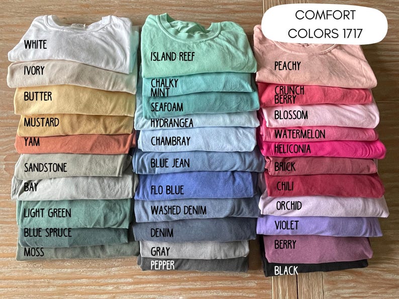 Comfort Colors Custom Mom Embroidered T-Shirt, Personalized with Kids Names on Sleeve