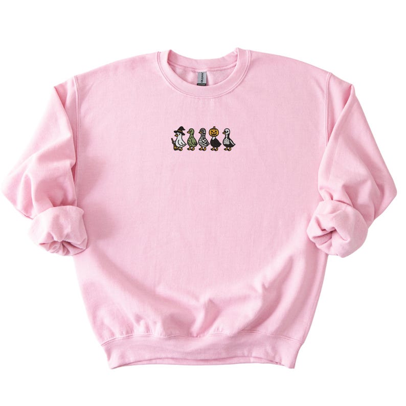 EMBROIDERED DUCK SWEATSHIRT Goose Sweatshirt Embroidered Crewneck Halloween Sweatshirt Halloween Crewneck Embroidered Pullover Duck Crewneck