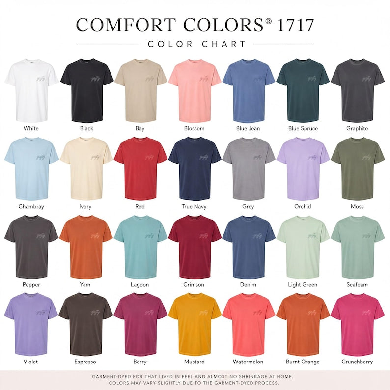 Comfort Colors Custom Mom Embroidered T-Shirt, Personalized with Kids Names on Sleeve
