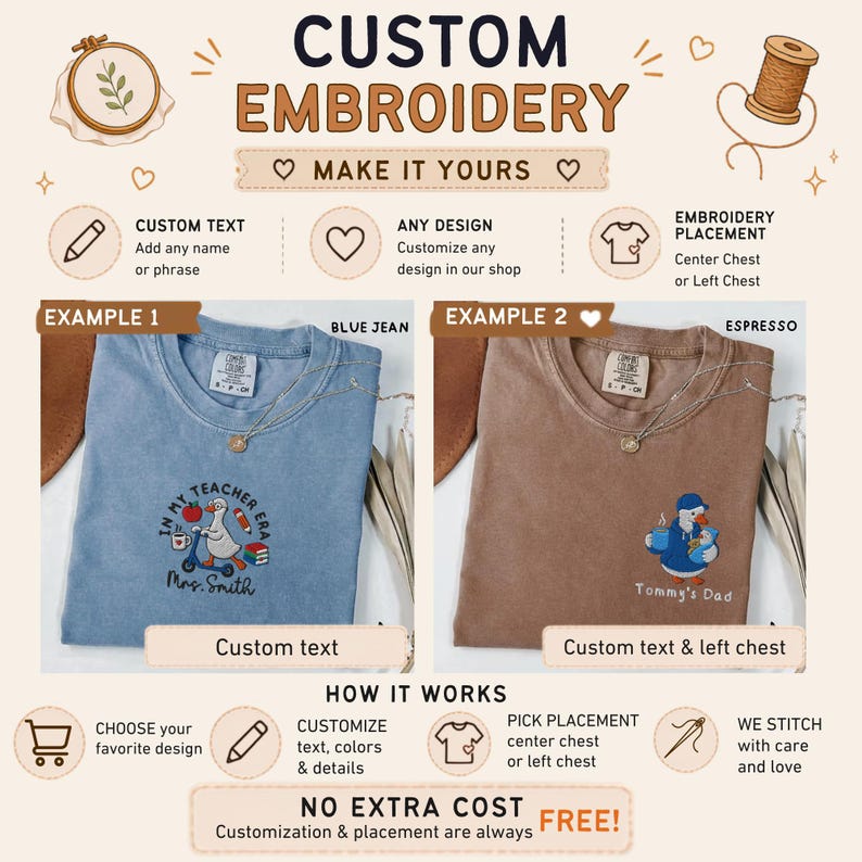 Embroidered Halloween Goose Shirt, Spooky Pumpkin Ghost Tee, Comfort Colors Fall