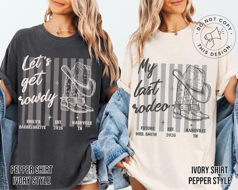 Last Rodeo Bachelorette Shirt, Personalized Location Western Bridal Party Shirt, Custom Western Bachelorette Shirt, Western Bride Shirt