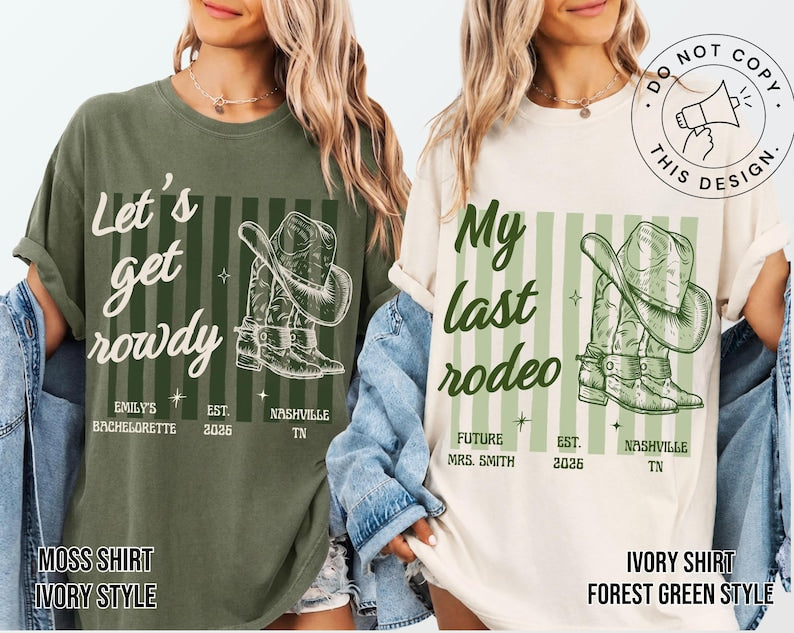 Last Rodeo Bachelorette Shirt, Personalized Location Western Bridal Party Shirt, Custom Western Bachelorette Shirt, Western Bride Shirt