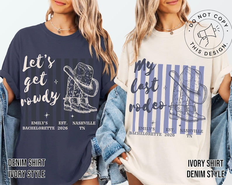 Last Rodeo Bachelorette Shirt, Personalized Location Western Bridal Party Shirt, Custom Western Bachelorette Shirt, Western Bride Shirt