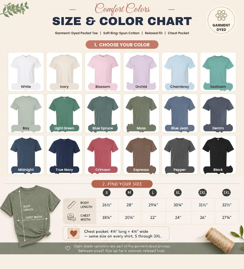 Pumpkin Pocket Embroidered Comfort Colors Tee, Fall Harvest Floral Shirt, Autumn Botanical Pocket T Shirt, Thanksgiving Gift