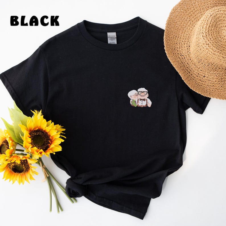 Embroidery Up T-Shirt, Carl And Ellie Tee, Disney Couple Shirt, Matching Couple Gift, Disney Lovers Tee
