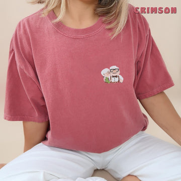 Embroidery Up T-Shirt, Carl And Ellie Tee, Disney Couple Shirt, Matching Couple Gift, Disney Lovers Tee