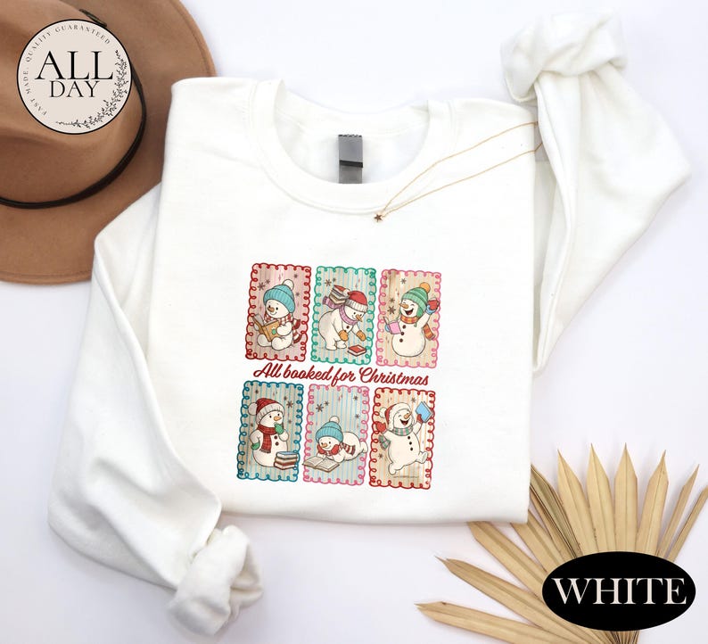 All Booked For Christmas Shirt, Comfort Colors Book Lover Tee, Christmas Reading T-shirt, Cozy Holiday Bookish Gift, Reader Xmas Sweatshirt
