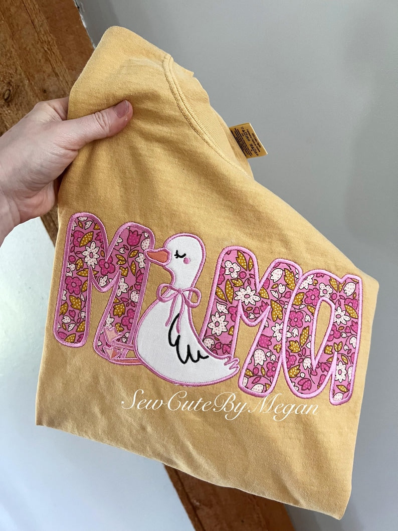 Mama Goose Embroidered T-Shirt, Applique Goose Sweatshirt