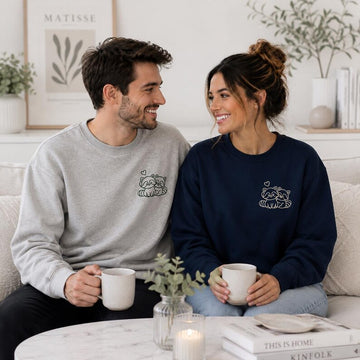 Matching Couple Sweatshirt, Cute Raccoon Embroidered Jumper, Cute Anniversary Gift for Boyfriend Girlfriend, Matching Outfits, GIFT 2026